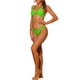 thumbnail image 4 of Conjuntos de bikini de 2 piezas para mujer, con nudo cruzado y tirantes ajustables, traje de baño de color verde fluorescente medio., 4 of 5