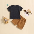 thumbnail image 5 of Kaprioy Baby Boy Easter Outfits Toddler Boys Summer Clothes Short Sleeve Easter Rabbit Truck Embroidery T-Shirt Striped Solid Shorts 2Pcs Set, 5 of 6