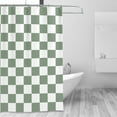 thumbnail image 2 of Checkered Shower Curtain, Sage Green Shower Curtains for Bathroom, Cute Retro Checkerboard Shower Curtain Vintage Aesthetic, Machine Washable Fabric Shower Curtain, 72''''x72'''', 2 of 6
