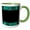 Green/White, variant on 3drose, Turquoise Teal Blue and Black African Pattern - Art of Africa Inspired by Stylish Zulu Beadwork, 15oz Two-tone Black Mug