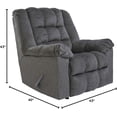 thumbnail image 3 of Signature Design by Ashley Drakestone Tufted Manual Rocker Recliner with Lumber Heat and Massage, Gray, 3 of 9