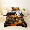 thumbnail image 4 of Manfei Sunset Mountain Twin Comforter Sets,Safari Bear Bedding Set,Golden,Black Reversible,2-Piece,1 Comforter and 1 Pillowcase, 4 of 7