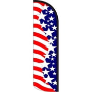Star Spangled Windless-Style Feather Flag Bundle 14' OR Replacement Flag Only 11.5'