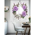 thumbnail image 4 of Purple Rose Sheer Curtains 72 Inch Length 2 Panels Set, Spring Flower Watercolor Modern Floral Leaf Voile Window Treatment Rod Pocket Curtains Sheers Drapes for Bedroom/Living Room/Kitchen 52"x72"x2, 4 of 7