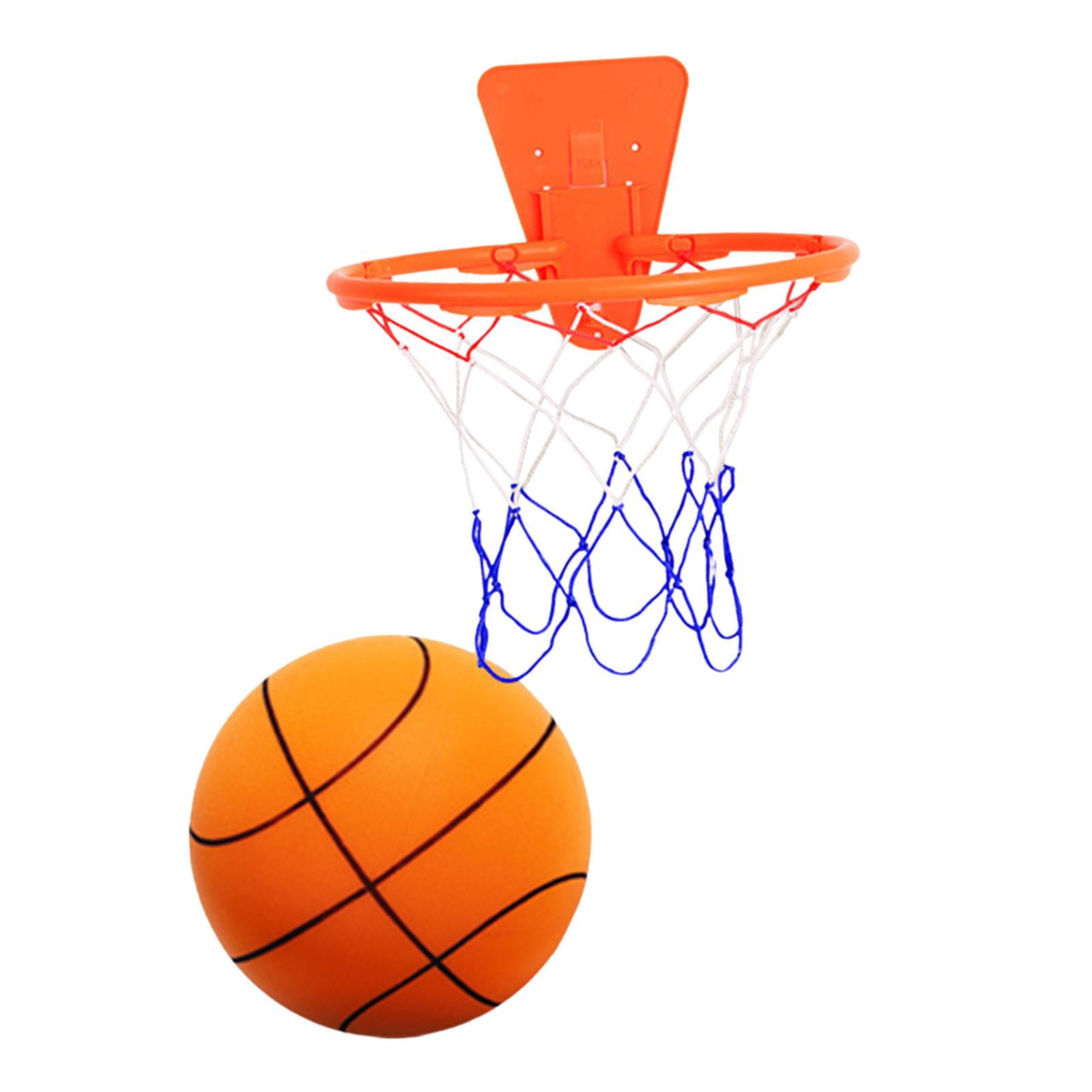 harayaa Silent Basketball with Hoop Bouncy Ball Indoor Training Ball Educational Patting Size 7
