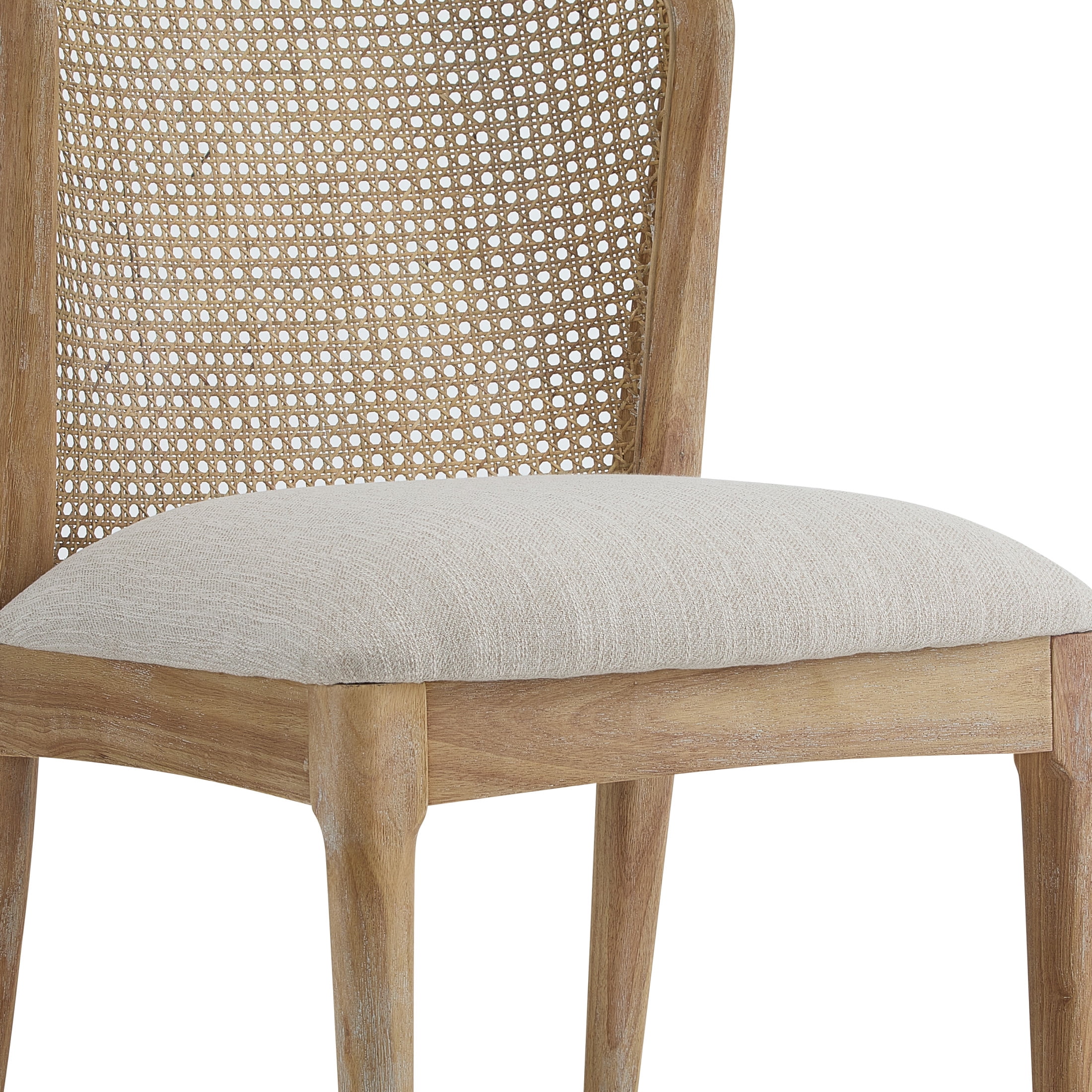 Christopher Knight Home 7-Piece Extendable Dining Set with Rattan Back Upholstered Chairs, Light Natural