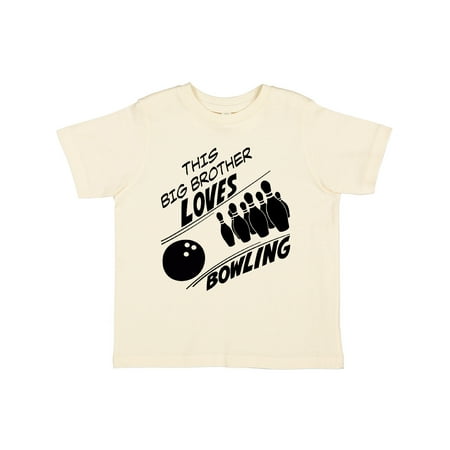 

Inktastic This Big Brother Loves Bowling Gift Toddler Boy Girl T-Shirt