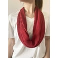thumbnail image 2 of stylesilove Women Crinkle Pleated Square Scarf Solid Color Neckerchief Soft Bandana Small Shawl Neck Wraps for All Season (Red), 2 of 8