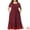 Dark Red, variant on DARING DIVA Plus Size Short Sleeve Crew Neck Flowy Maxi T-Shirt Dress 1X Dark Red