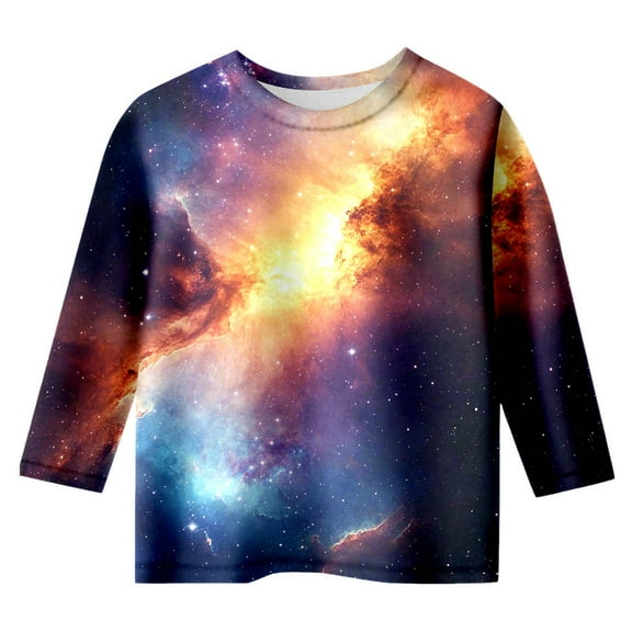 6t Girls Clothes Winter Small Long Sleeve Shirt Girls' Seve Quarter Sleeved Star Print T Shirt Top Comfortable With Casual Shirt