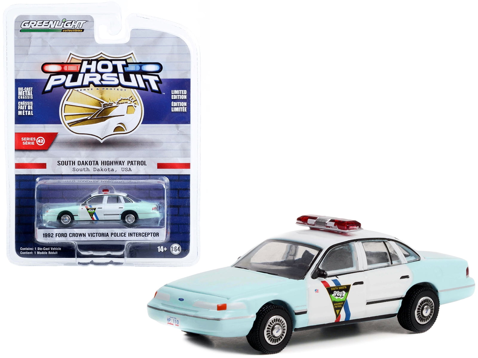 Diecast 1992 Ford Crown Victoria Police Interceptor Light Blue and