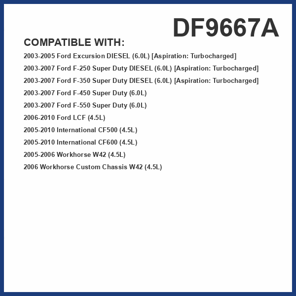 PG Diesel Fuel Filter DF9667A | Fits 2003-2007 Ford F-350 Super Duty, F-250 Super Duty, F-550 Super Duty, F-450 Super Duty, 2003-2005 Excursion, 2006-2010 LCF