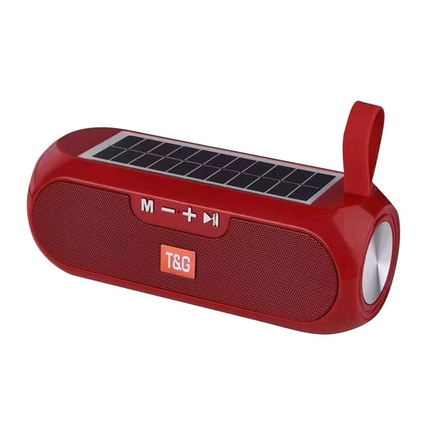 Columna de altavoces de carga solar portátil Altavoz de música estéreo inalámbrico a prueba de agua Banco de energía Boombox AUX Radio FM Big Bass