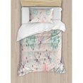 thumbnail image 3 of Dragonfly Duvet Cover Set King Size, Pink Backdrop Image with Ethnic Bohemic Flowers Leaves Flying Birds Like Bugs, Decorative 3 Piece Bedding Set with 2 Pillow Shams, Multicolor, by Ambesonne, 3 of 3