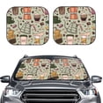 thumbnail image 2 of Haiem Coffee Makers Macaroons Chocolate Car Windshield Sun Shade (2 Pieces) Foldable Windshield Sun Shade Car Accessories for Truck SUV Pickup-Small, 2 of 7