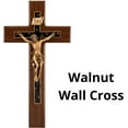 thumbnail image 5 of walnut wood crucifix with floral epoxy cross overlay and gold toned corpus, 10 inch, 5 of 9