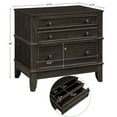 thumbnail image 4 of Euroco 3-Drawer Side Table Wood Nightstand for Bedroom, Living Room, 27.3", Coffee, 4 of 6