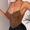 thumbnail image 5 of Texiao Women's Sexy Floral Lace Mesh Corset Vest Spaghetti Strap Tops Going Out, 5 of 8