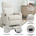 thumbnail image 4 of Bellemave Manual Recliner Chair with Massage and Heating Home Theater Recliner Rocking Chair Nursery Swivel and Rocker Chair with High Back in Fabric for Living Room, Bedroom (Beige), 4 of 8