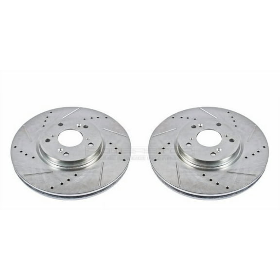 Power Stop Front Pair of Drilled and Slotted Brake Rotors JBR1143XPR