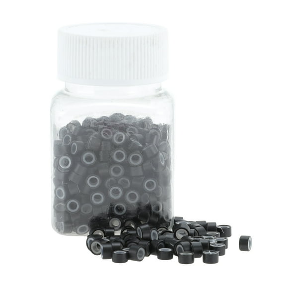 Unique Bargains 500pcs Fashion Nano Hair Beads for Wig Braiding for Hair Extension Black