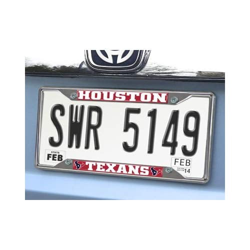 Houston Texans Chrome Metal License Plate Frame, 6.25in x 12.25in 21531