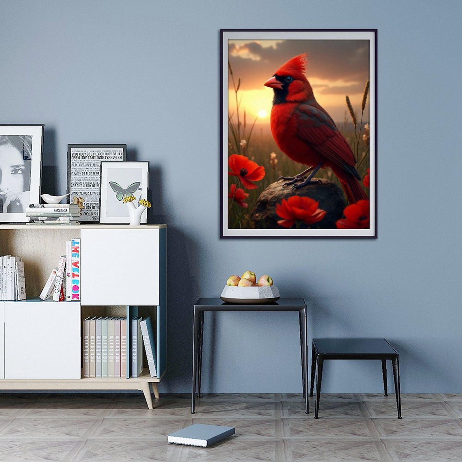 Diamond Art Kit for Adults, Modern Cardinal Bird Red Print No.82 Diamond Painting for Adults Beginners, 5D DIY Diamond Art Painting Kits, Colorful Diamond Painting Craft for Home Decor 12x16