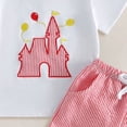 thumbnail image 4 of Summer Outfits For Boys,Casual Sets For Little Girls,Toddler Kids Baby Boys Girls Trendy Cute Short Sleeve Print Casual Suit 6-12 Months 12-24 Months 2t 3t 4t 5t 6t 7t Children,Knit(Red,12-18 Months), 4 of 4