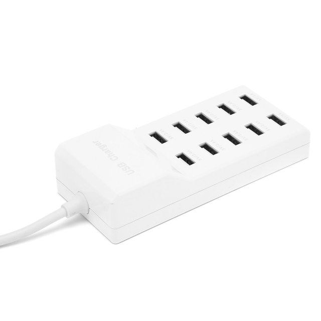 Estación De Carga USB, 12 A, 10 Puertos, Concentrador De Carga USB Múltiple Para Computadora, Tableta, Computadora Portátil, Múltiples Dispositivos, Teléfono Inteligente