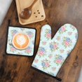thumbnail image 6 of Pioneer Flower Floral Print Pattern 1-Pack Oven Mitts Set, Heat Resistant Kitchen Gloves, 7.7" X 12", 6 of 6