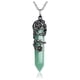 thumbnail image 1 of Collar de cristal curativo verde natural, colgante de cristal curativo hexagonal de flor de ciruelo de plata antigua neutral, 1 of 5