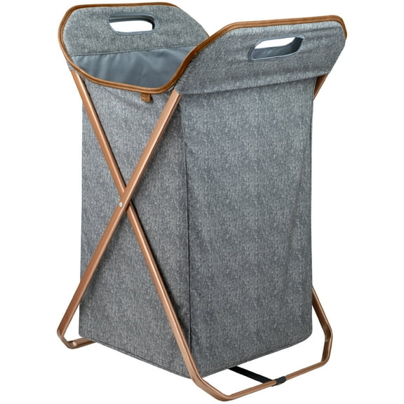 CleverMade Rectangular Fabric, Steel, and Plastic Laundry Hamper with Handles