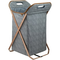 CleverMade Rectangular Fabric, Steel, and Plastic Laundry Hamper with Handles