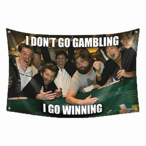 I Go Winning Flag with Brass Grommet Funny Flag Decoration for College Bedroom Dorm Wall Party Flag