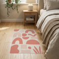 thumbnail image 3 of ODIKA 2'x3' Coral Cream Abstract Lines and Shapes Washable Accent Rug Modern Geometric Pattern with Minimalist Style Pet Friendly, Bedside Mat for Bedroom, Nursery, RV, 3 of 7