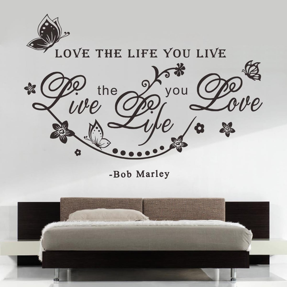 Diy Bob Marley Quote Love The Life You Live Vine Art Wall Sticker Decals Decor