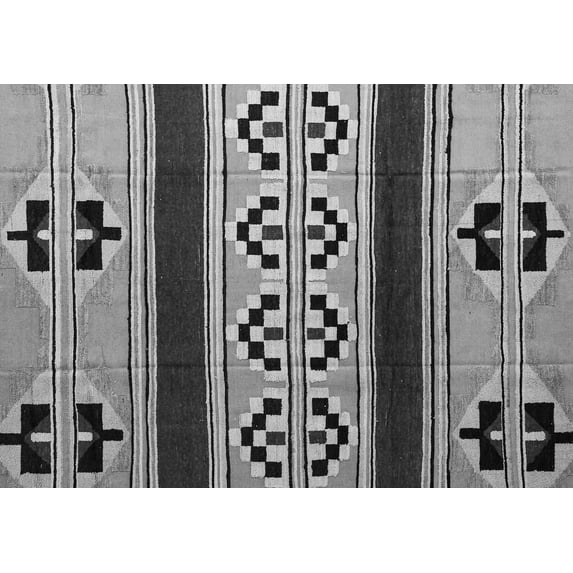 Ahgly Company Indoor Rectangle Southwestern Gray Country Area Rugs, 7' x 10'