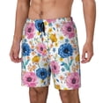 thumbnail image 2 of Haiem Rose Flowers Mens Swim Trunks with Compression Liner 2 in 1 Swimming Shorts Stretch Swimwear Quick Dry,Board Shorts-Small, 2 of 9