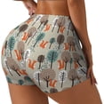 thumbnail image 2 of Fotbe Squirrels and Trees Seamless Shorts, Womens Workout Shorts High Waist Stretch Booty Short for Gym/Yoga/Running/Biking-Medium, 2 of 9