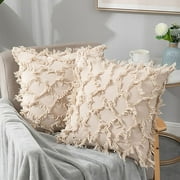 SHIJI65 45x45CM Boho Style Solid Color Throw Pillow Covers Cotton Linen Pillow Case Decorative Car and Sofa Cushion Case Home Decor