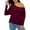 RD1, variant on Off The Shoulder Long Sleeve Top Women Boat Neck Oversized Tshirts Color:RD1 Size:XL