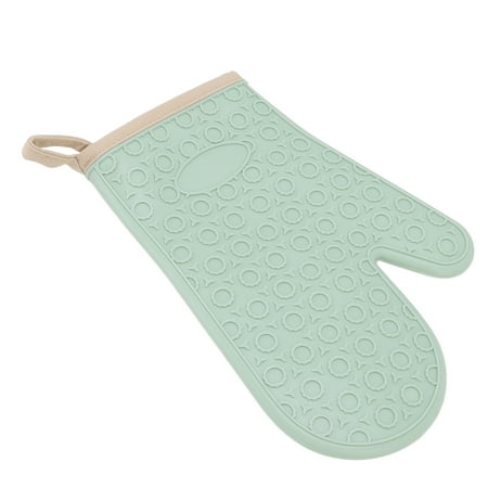 

Silicone Oven Mitt Slip Proof Easy Cotton Liner Waterproof Silicone Microwave Glove For Cooking Green