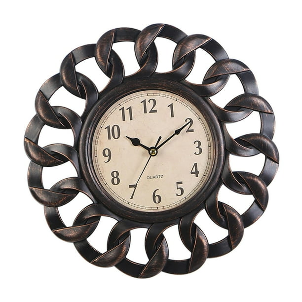 Reloj de pared retro decorativo vintage de cuarzo Magideal de 10 pulgadas con movimiento silencioso
