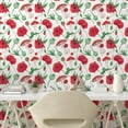 thumbnail image 2 of Ambesonne Mushroom Peel & Stick Wallpaper for Home, Forest Love Poppies Botany, 13"x100", Dark Coral and Fern Green, 2 of 5