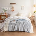 thumbnail image 6 of Simple&Opulence 100% Cotton Throw Blanket for Bed, Couch, Yarn Dyed Cable Knitted Jacquard Woven Blanket with Tassels, Soft Lightweight Cozy Breathable Farmhouse Decoration for All-Season(Blue), 6 of 10
