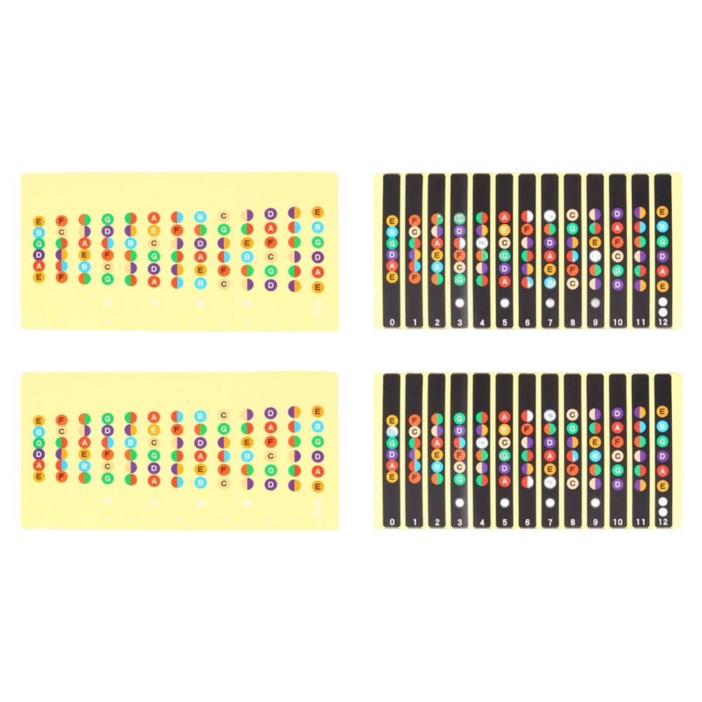 4Pcs Guitar Fretboard Sticky Signs Guitar Fingerboard Stickers Labels