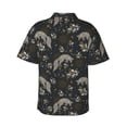thumbnail image 3 of Daiia Vintage Moon with Plants and Fox Hawaiian Shirt for Men Gentle Cotton Regular Short Sleeve Casual-Medium, 3 of 9