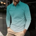 thumbnail image 4 of LIaqionyy Big and Tall Shirts for Mens Quarter Zip Golf Tops Collared Long Sleeve Solid Color Pullover Casual Tees, 4 of 5