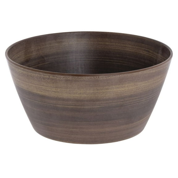 HUBERT® Serving Bowl Acacia Faux Wood Melamine - 9 1/4" Dia x 4 1/4" H