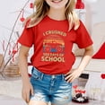 thumbnail image 2 of FhsagQ Mode Décontractée Imprimée pour Garçon et Fille, Col Rond, Manches Courtes, T-Shirt Ample, Taille 7/8, Rouge Athlétique, 6-7 Ans, 2 of 4
